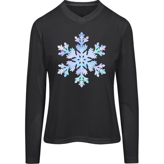 Snowflake blue and purple -- Womens Zone Long Sleeve Tee