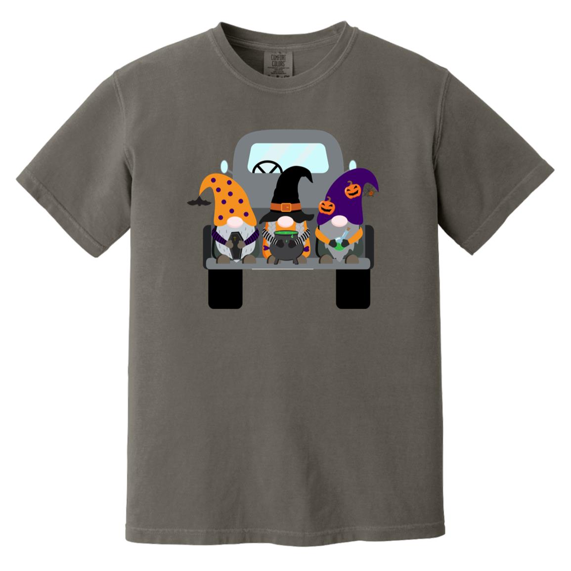 Halloween Gnomes in a Truck CC1717 Heavyweight Garment-Dyed T-Shirt