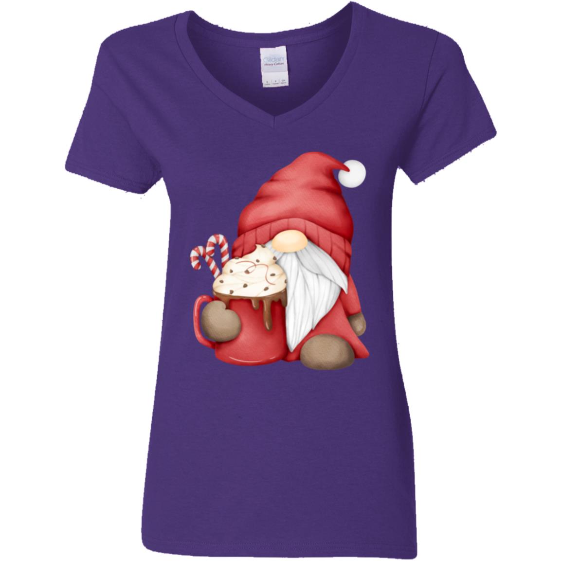 Hot Chocolate Gnome G500VL Ladies' 5.3 oz. V-Neck T-Shirt