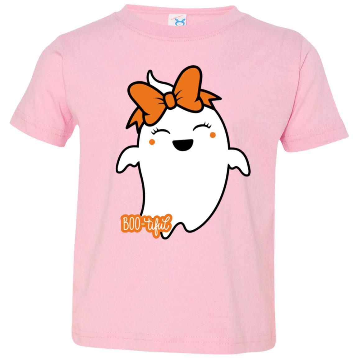 Boo-tiful Ghost with Bow 3321 Toddler Jersey T-Shirt