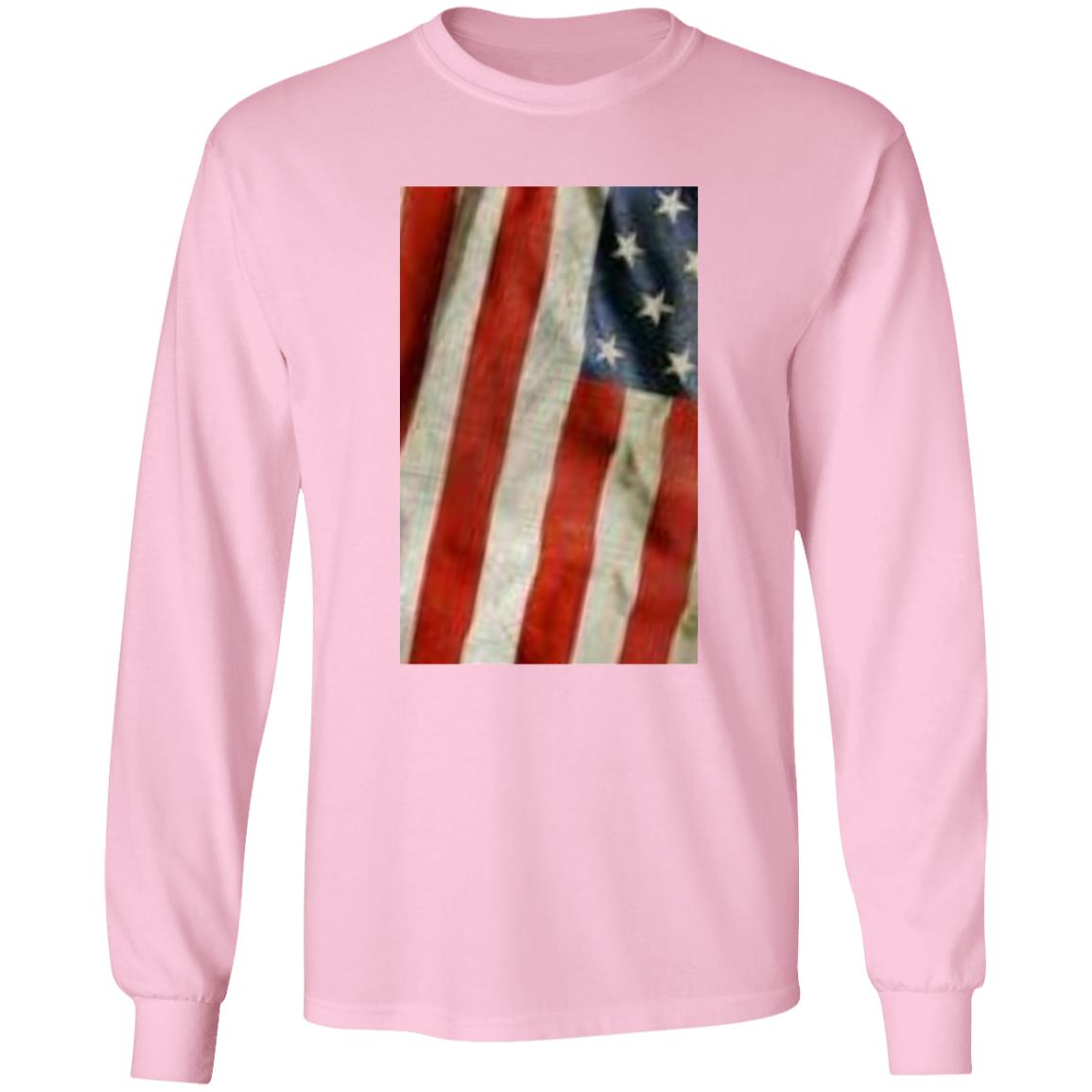 American Flag -- Distressed & Waving -- LS T-Shirt