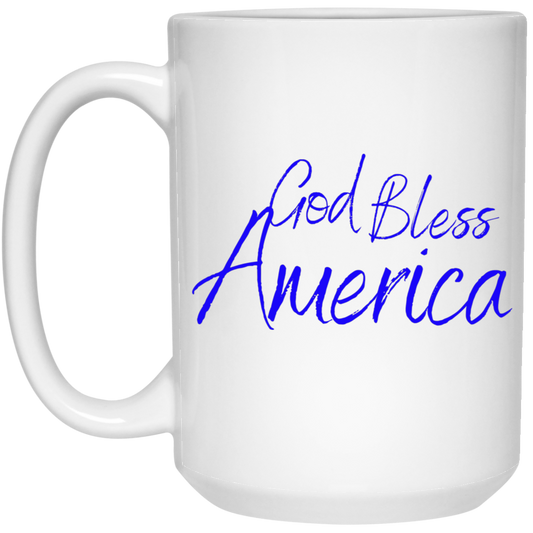 God bless America blue 21504 15 oz. White Mug