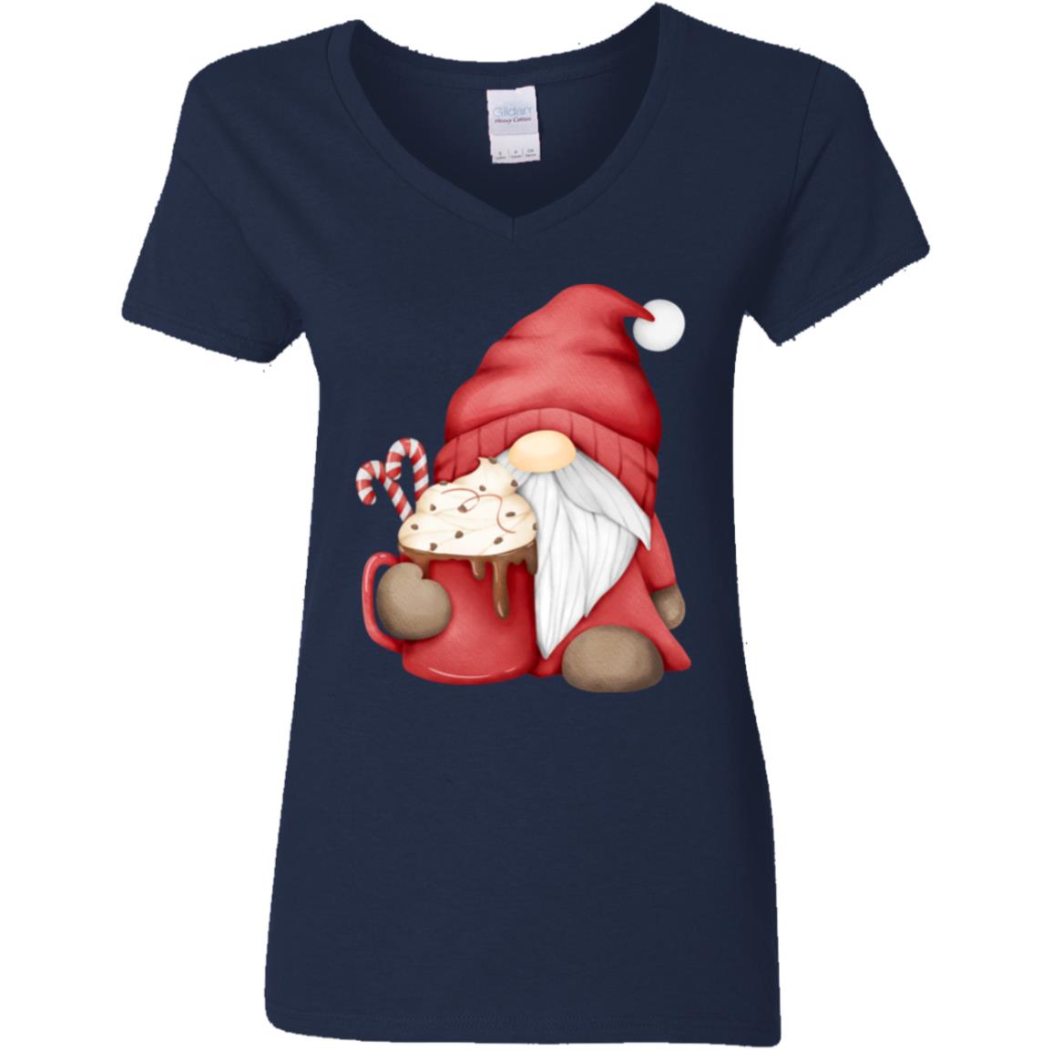 Hot Chocolate Gnome G500VL Ladies' 5.3 oz. V-Neck T-Shirt