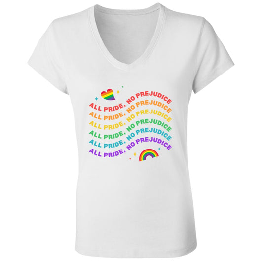 All Pride No Prejudice -- CLOSEOUT -- Ladies' Jersey V-Neck T-Shirt