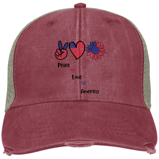 Embroidered Ollie Cap -- Peace Love America