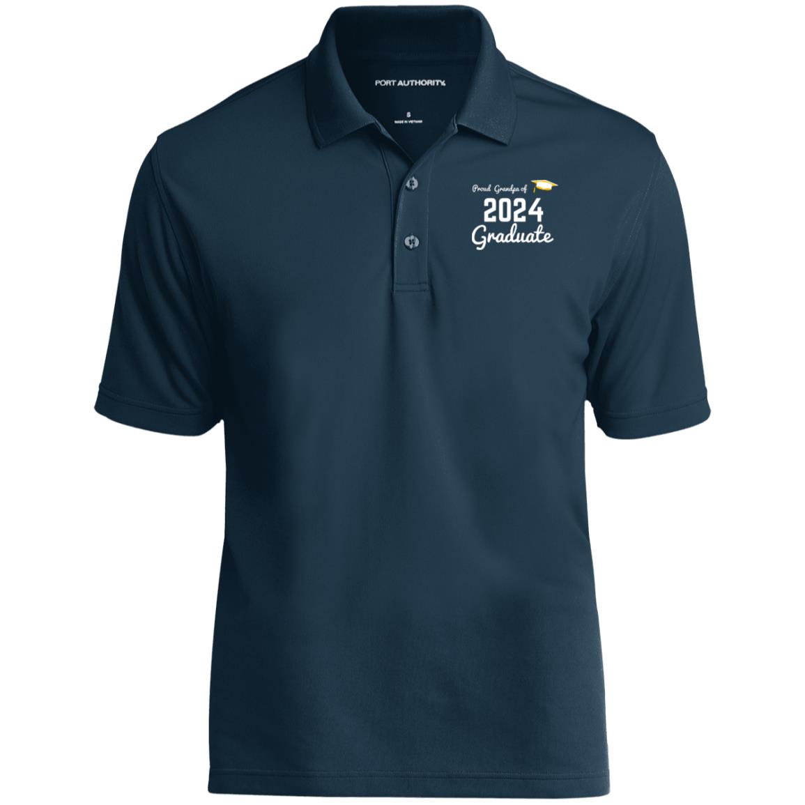 Proud Grandpa -- Graduate 2024 -- Dry Zone UV Micro-Mesh Polo