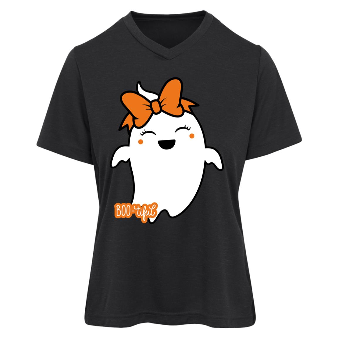 Boo-tiful Ghost with Bow TT11HW Team 365 Womens Sonic Heather Tee