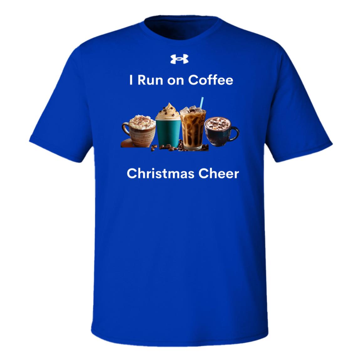 I Run on Coffee white --  Under Armour Team Tech Tee