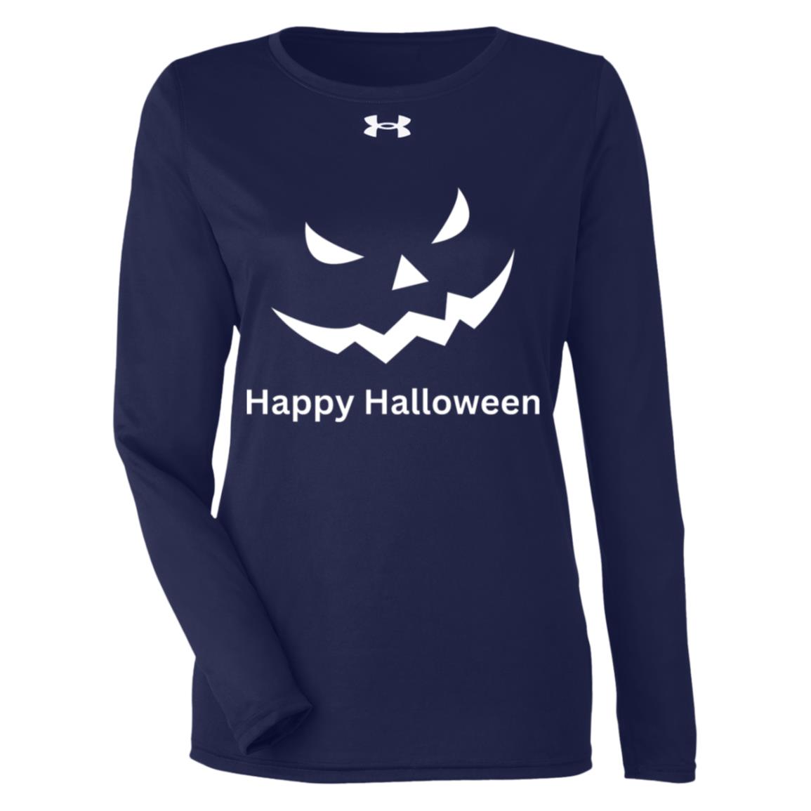 Scary Black Jack o' Lantern 1376852 Under Armour Womens Team Tech Long Sleeve Tee