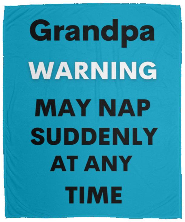 Grandpa naps black VPM Cozy Plush Fleece Blanket - 50x60