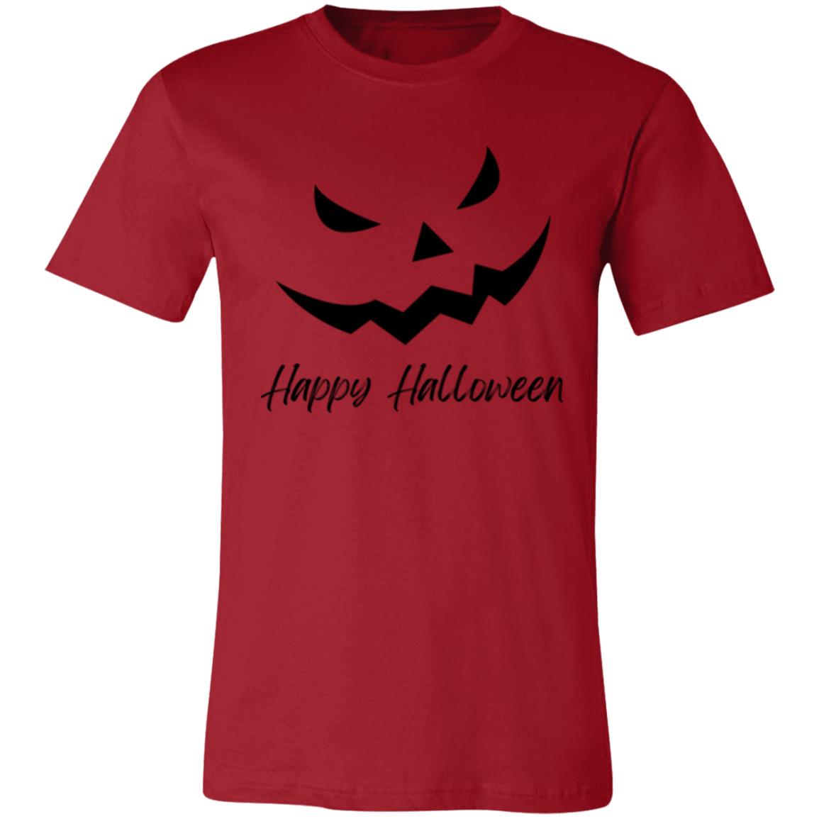 Scary Jack O Lantern Face -- Unisex Jersey Short-Sleeve T-Shirt