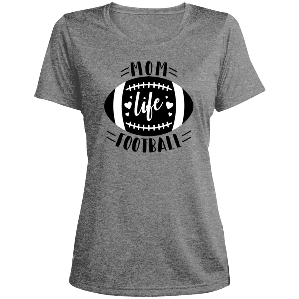 Football My Life CLOSEOUT -- Ladies' Heather Scoop Neck Performance Tee