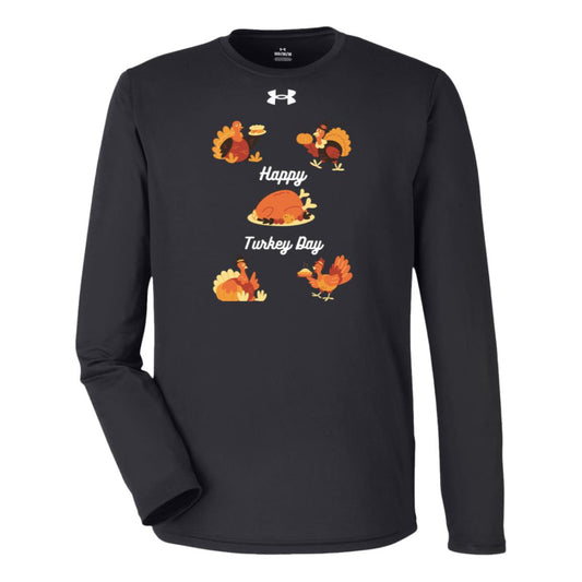 Happy Turkey Day white letters 1376843 Under Armour Team Tech Long Sleeve Tee