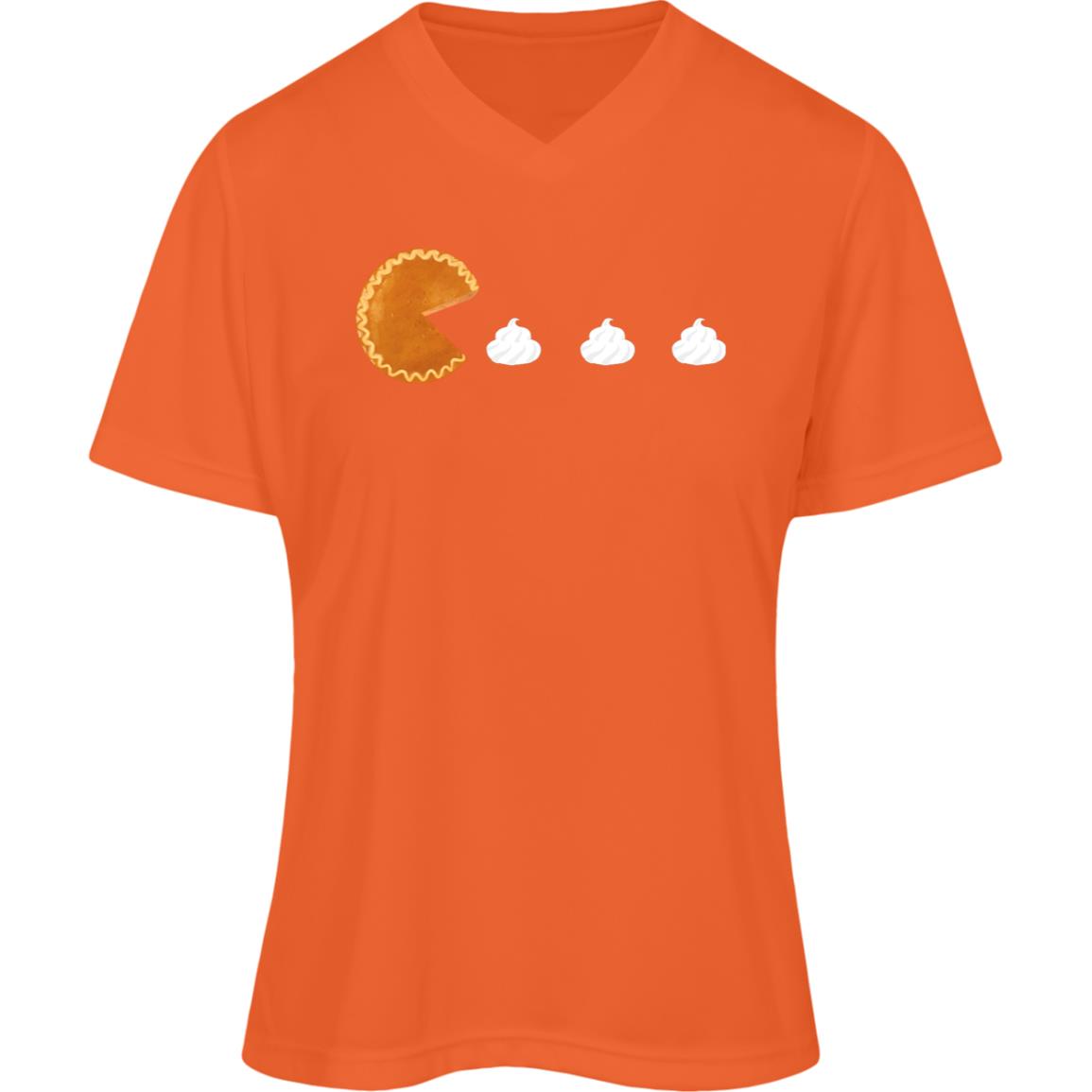 Pumpkin Pac Man -- Team 365 Womens Zone Tee