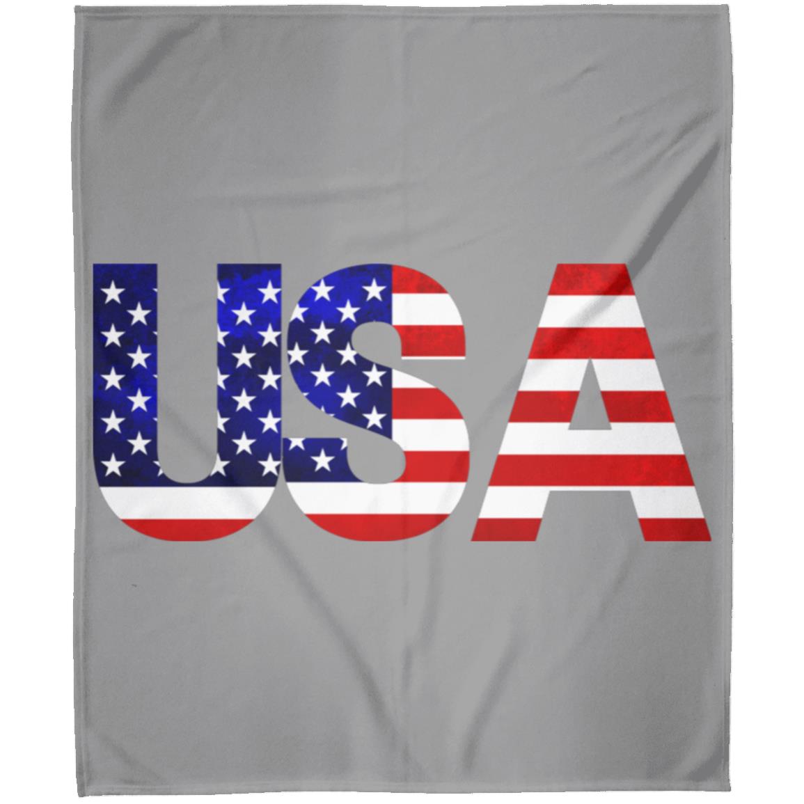 USA American Flag T-shirt FLM Arctic Fleece Blanket 50x60