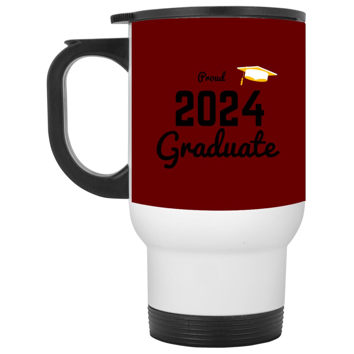 Proud graduate 2024 black CLOSEOUT - XP8400W White Travel Mug