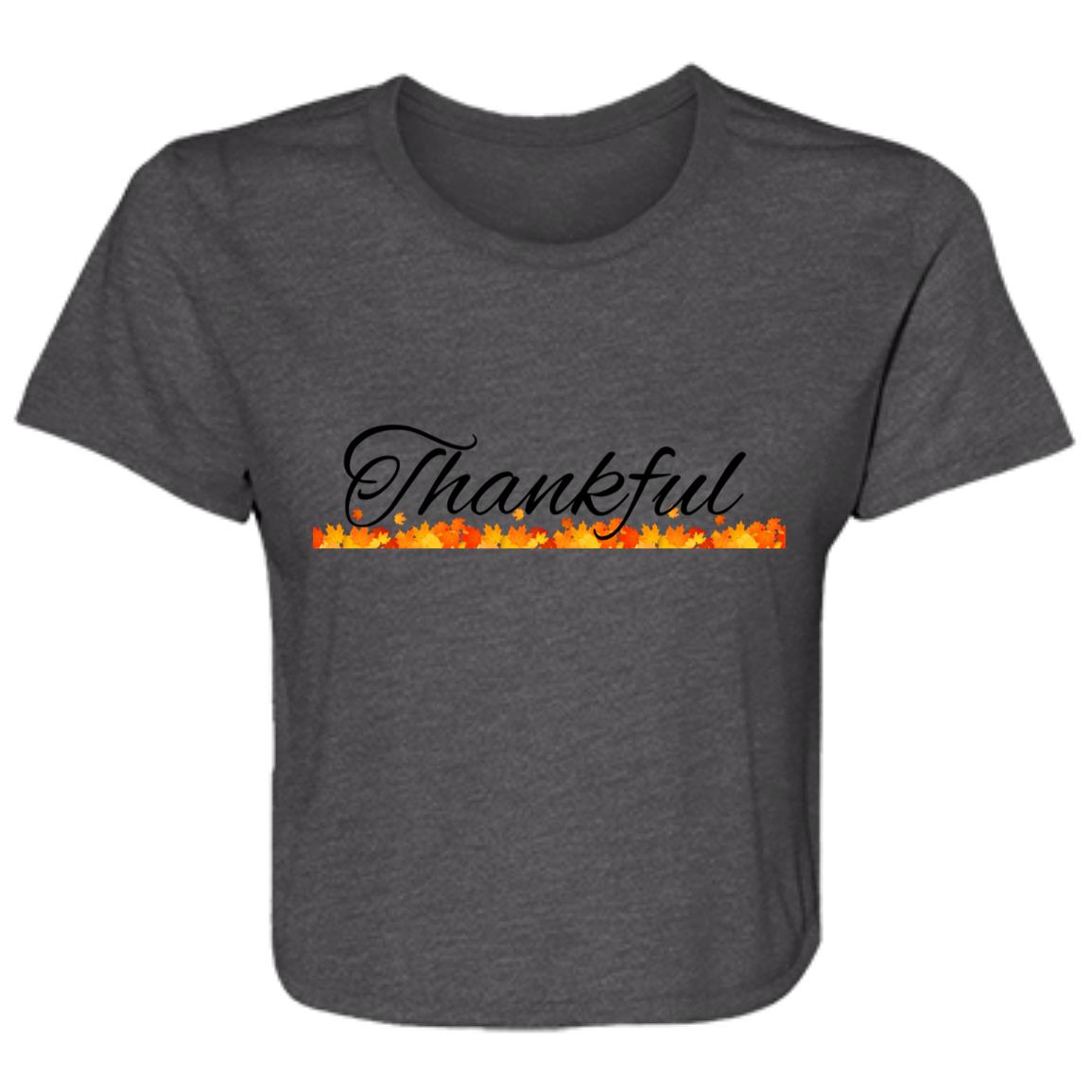 Thankful -- Ladies' Flowy Cropped Tee