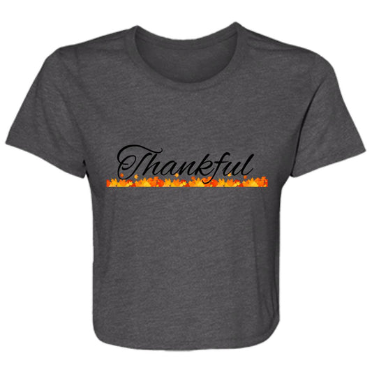 Thankful -- Ladies' Flowy Cropped Tee