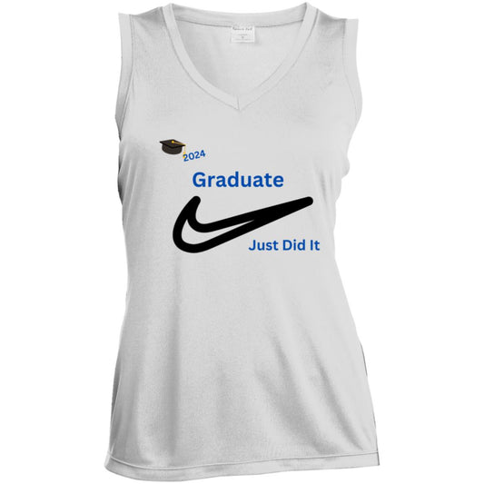 Graduation 2024 -- Ladies Sleeveless V-Neck Performance Tee