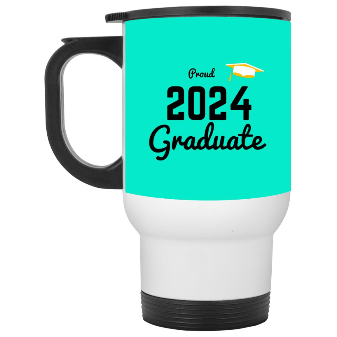 Proud graduate 2024 black CLOSEOUT - XP8400W White Travel Mug