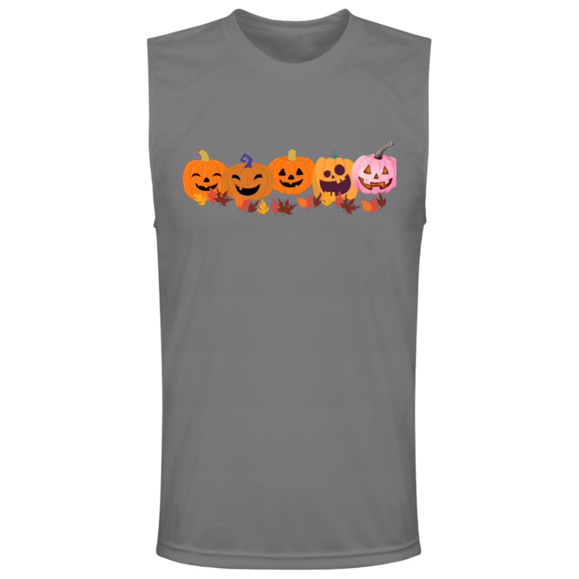 Jack 0 Lanterns in a Row -- Men's Zone Muscle Tee