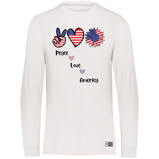 Essential Dri-Power Long Sleeve Tee -- Peace Love America