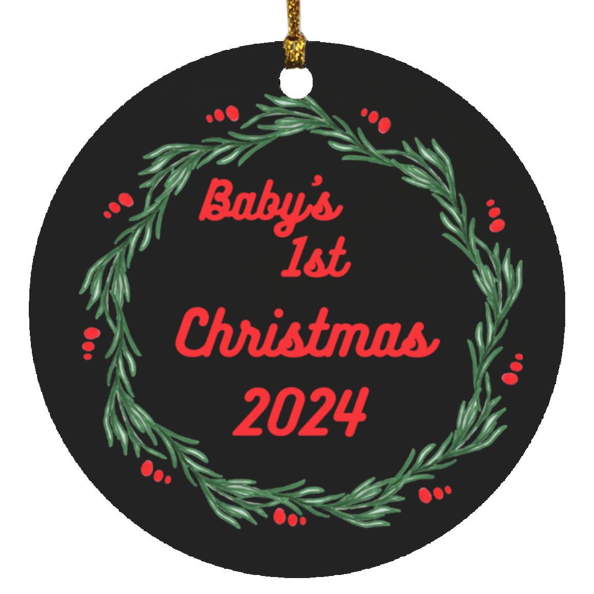 Baby's 1st Christmas wreath 2024 -- Circle Ornament