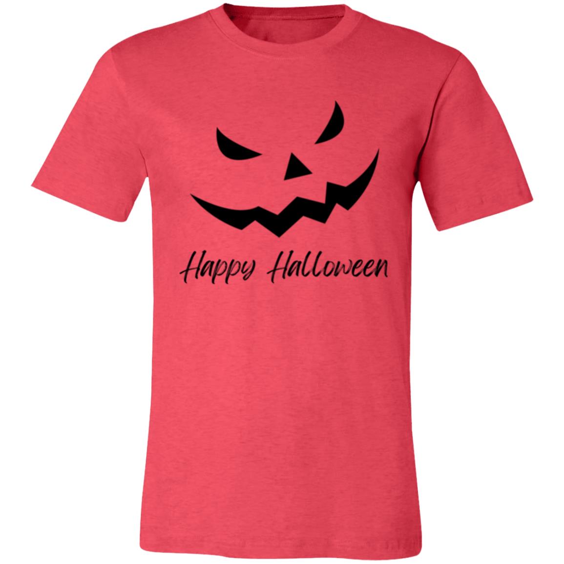 Scary Jack O Lantern Face -- Unisex Jersey Short-Sleeve T-Shirt