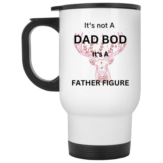 DAD BOD Red Deer CLOSEOUT -- White Travel Mug