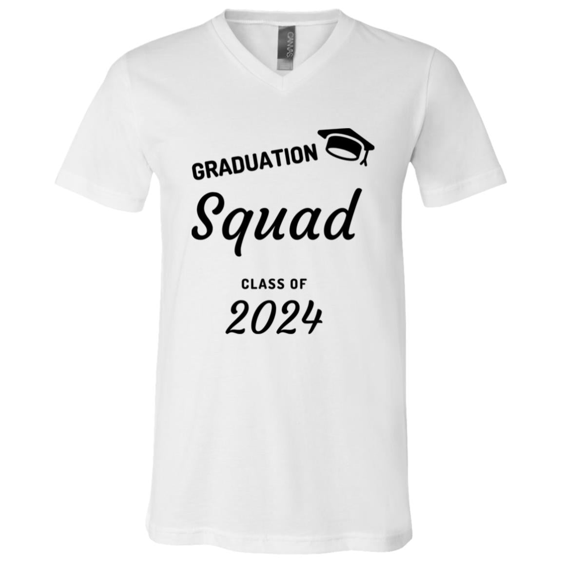 Grad Squad 2024 Black 3005 Unisex Jersey SS V-Neck T-Shirt