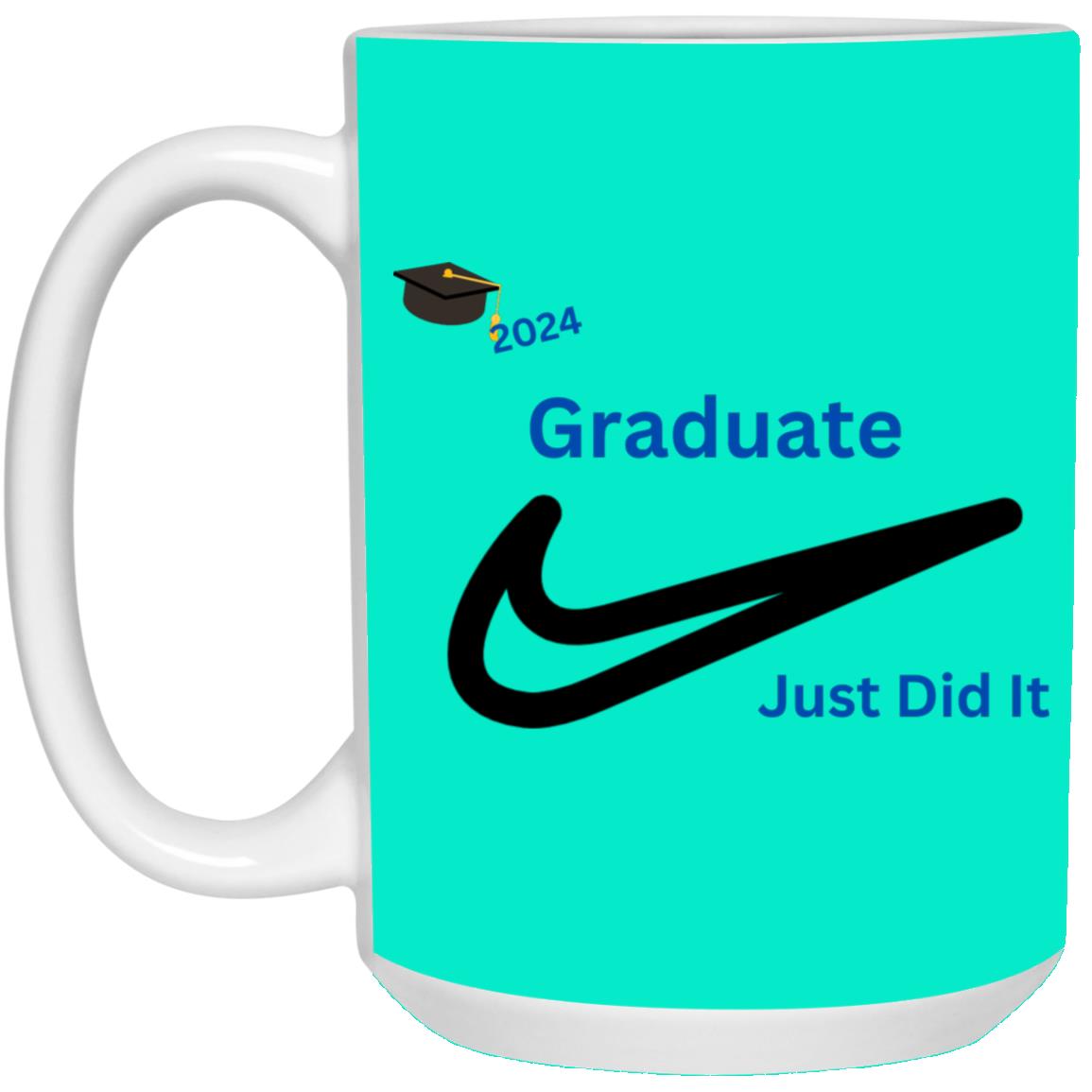 White Mug with a Splash of Color 15oz Graduation Nike 2024