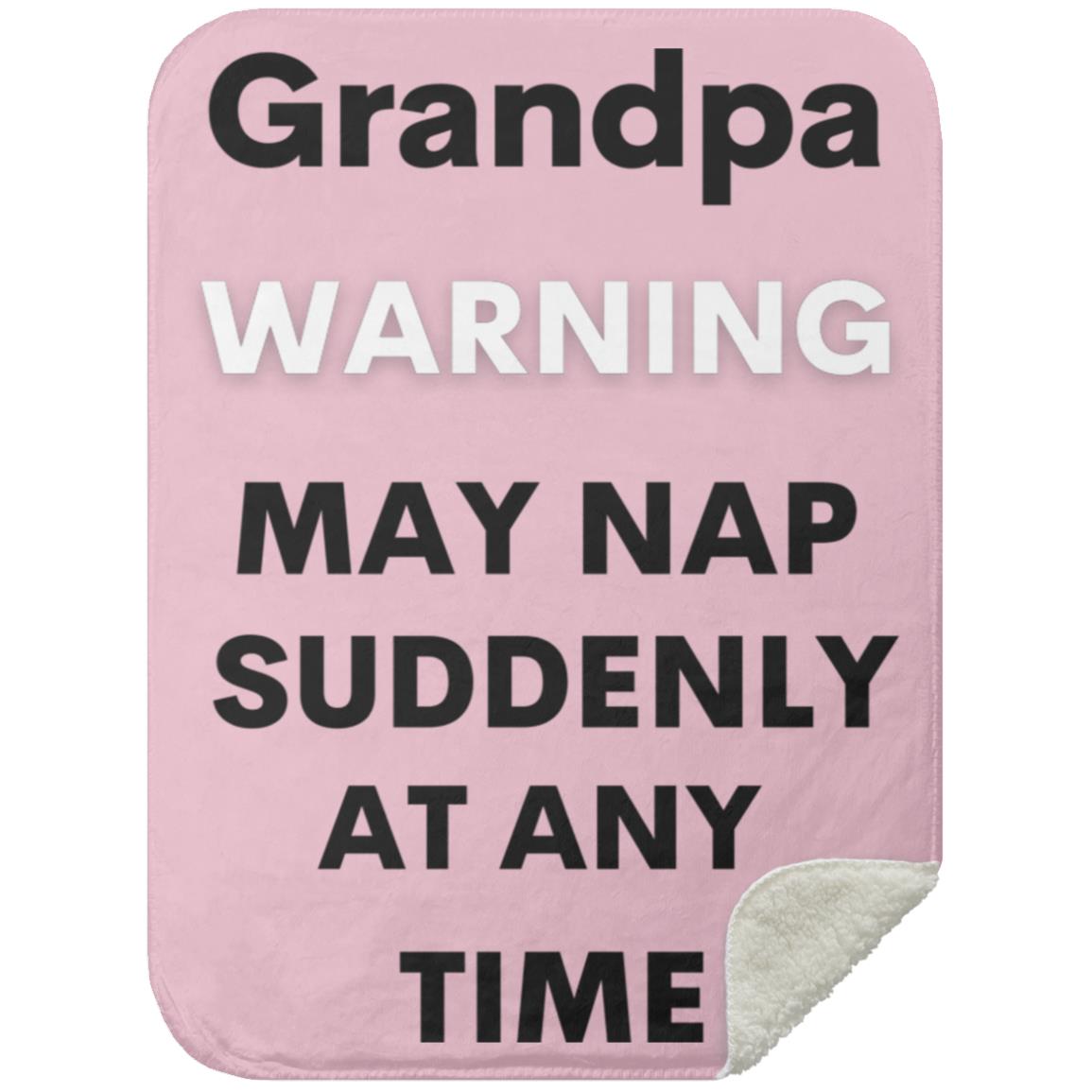 Grandpa naps black MSHS Premium Sherpa Blanket 30x40