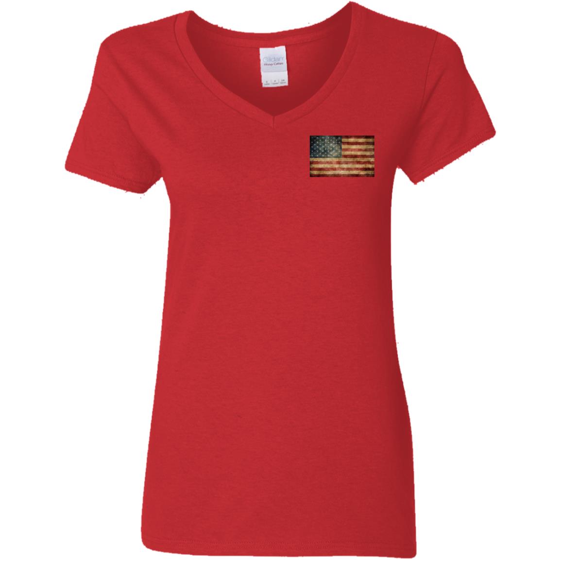 American Flag -- Ladies' V-Neck T-Shirt