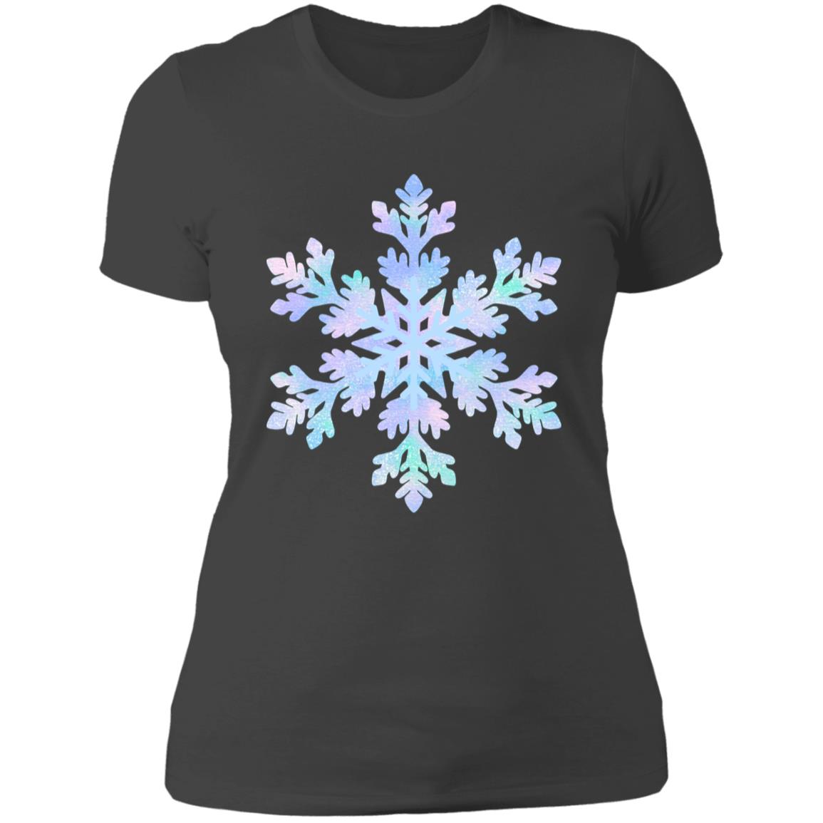 Snowflake blue and purple --  Ladies' Boyfriend T-Shirt