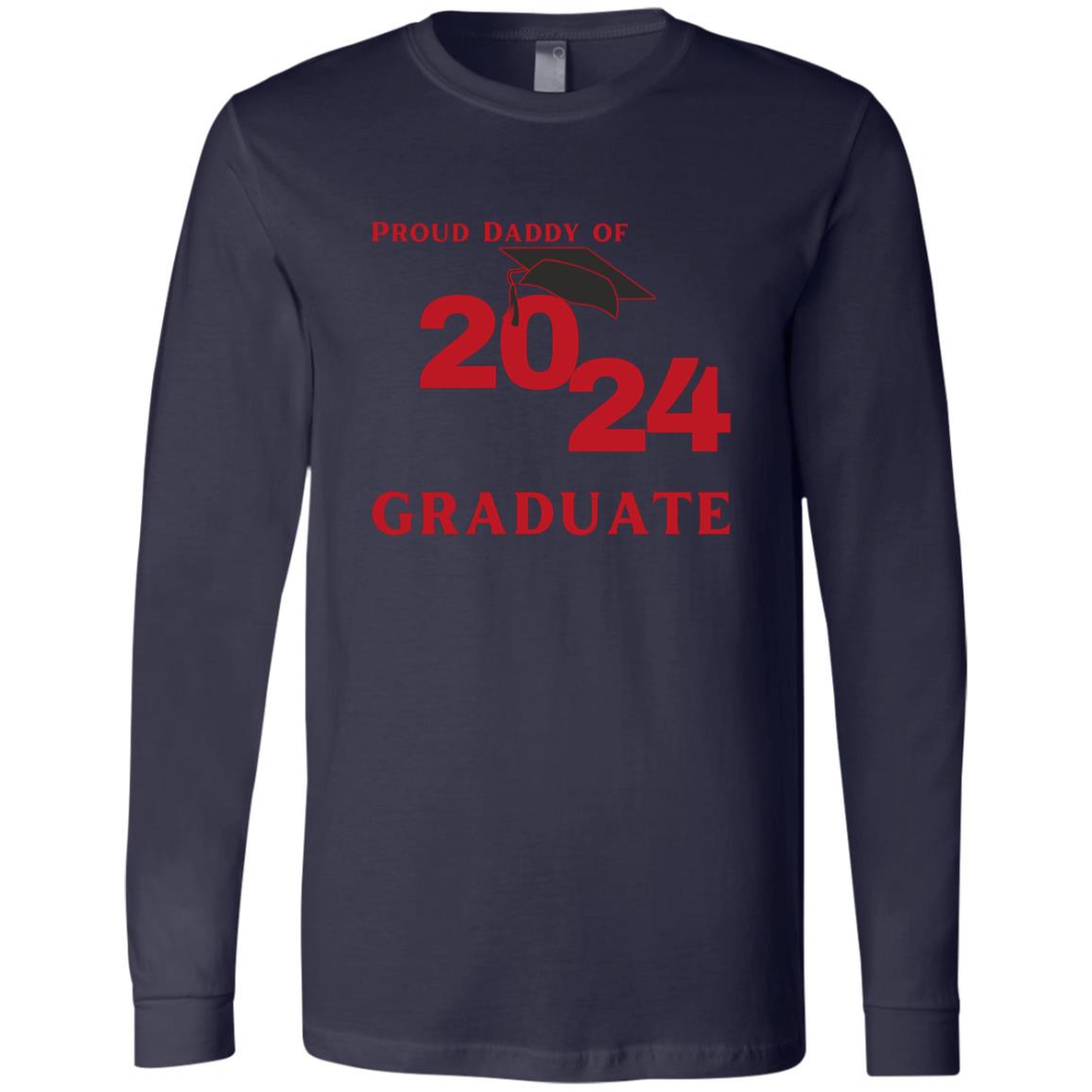 Proud Daddy -- 2024 Graduate -- Men's Jersey LS T-Shirt