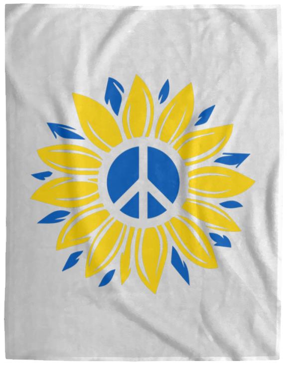 Peace flower t-shirt VPL Cozy Plush Fleece Blanket - 60x80