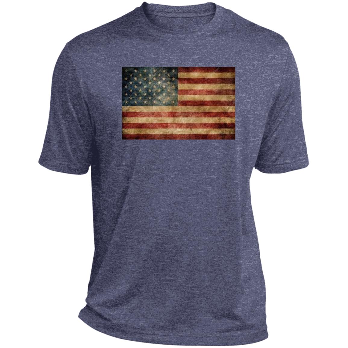 American Flag -- CLOSEOUT -- Heather Performance Tee