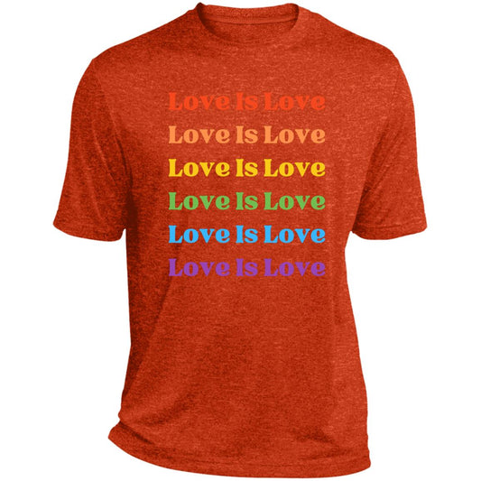 Love Is Love rainbow ST360 Heather Performance Tee