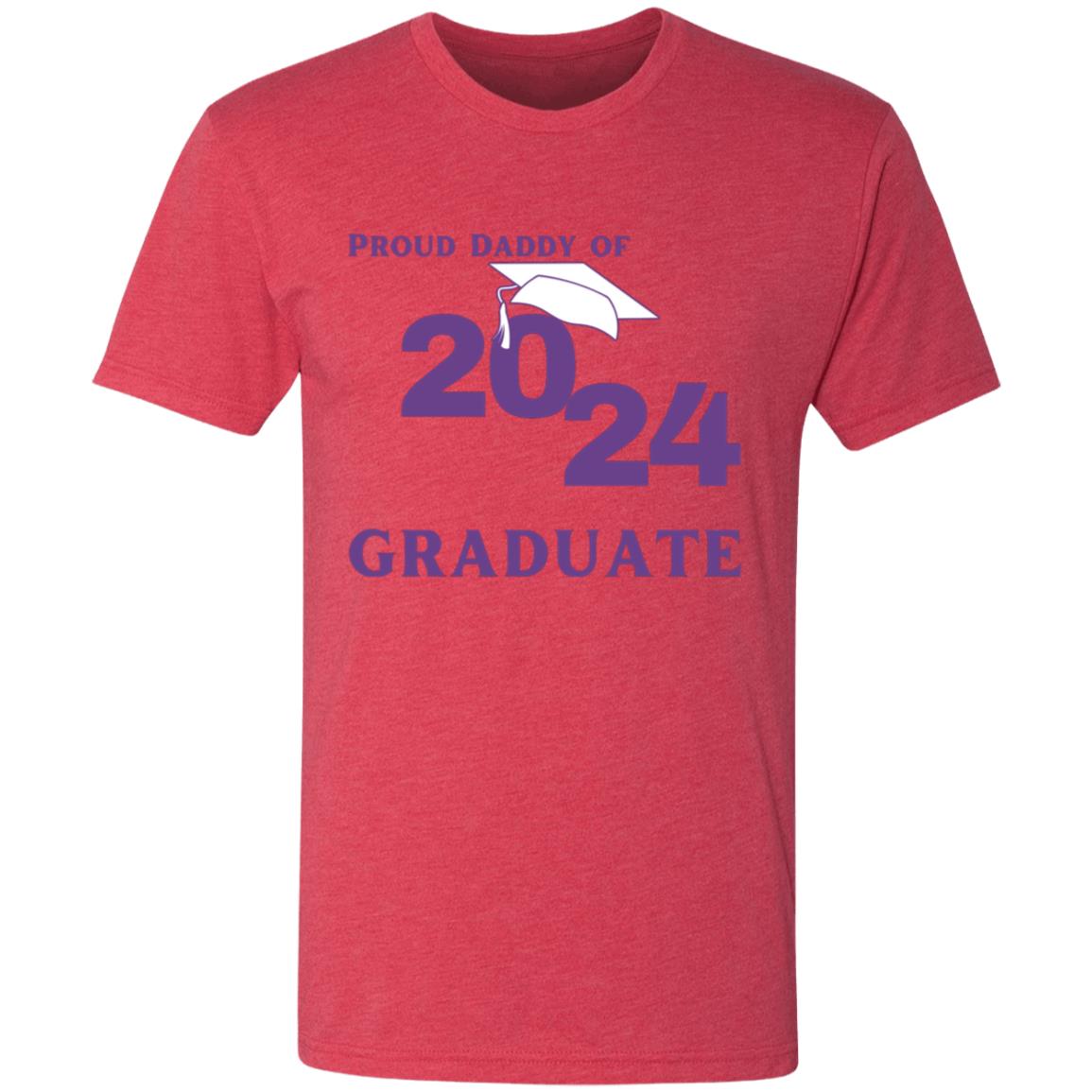 Proud Daddy -- 2024 Graduate -- Men's Triblend T-Shirt