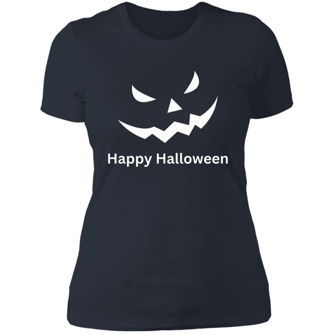 Scary Black Jack o' Lantern -- Ladies' Boyfriend T-Shirt