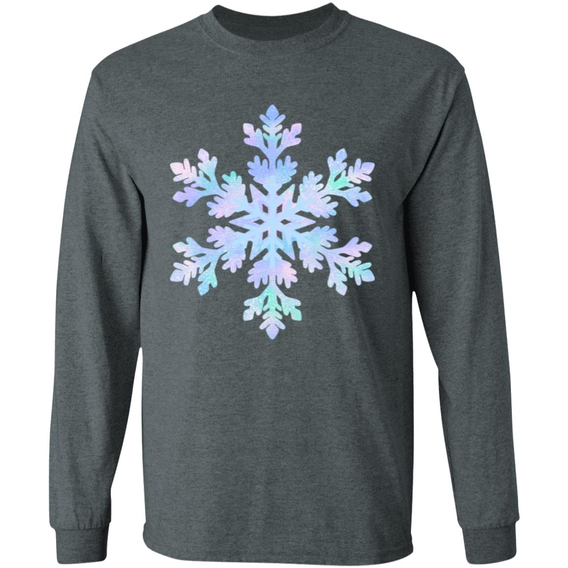 Snowflake blue and purple -- LS T-Shirt 5.3 oz.