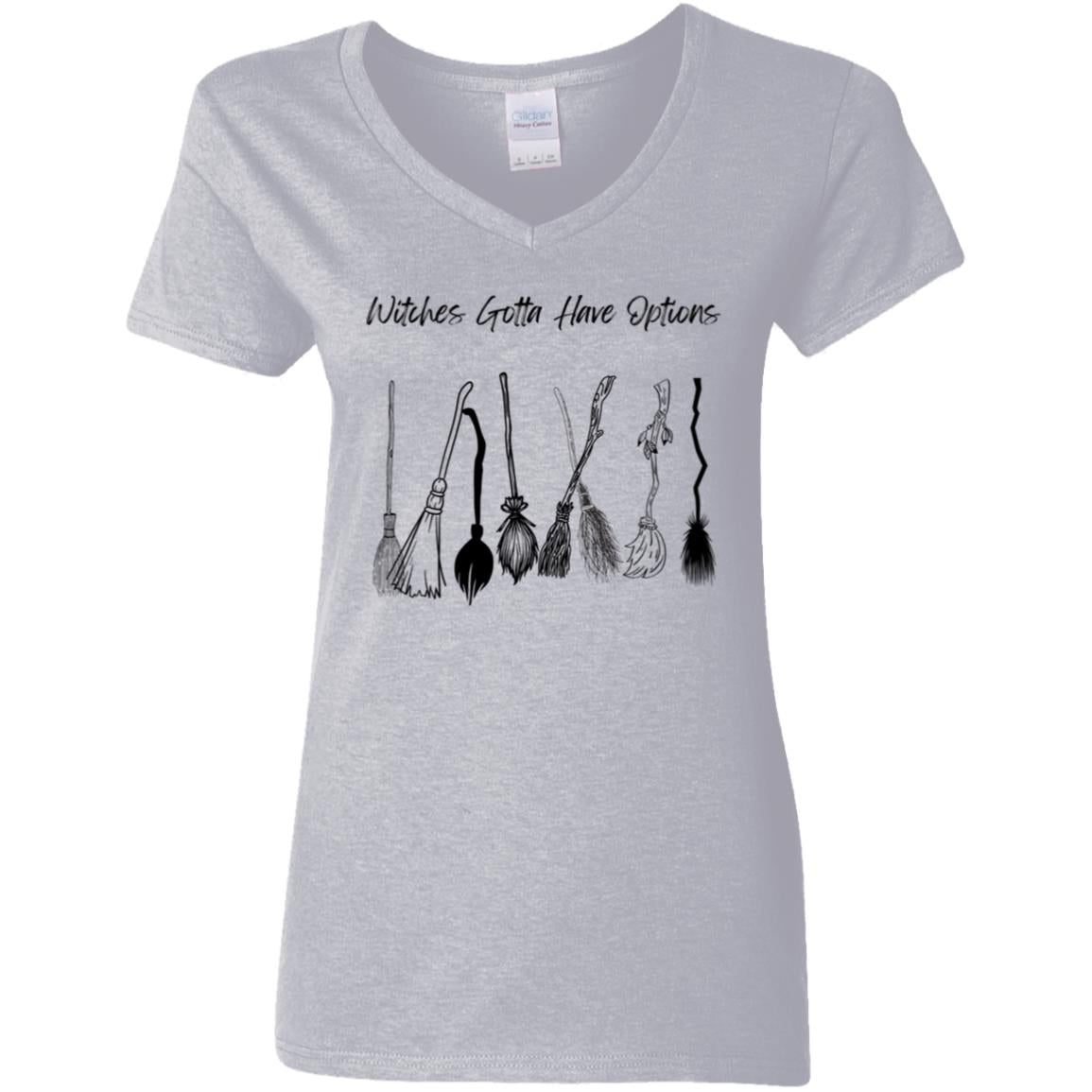 Witches Gotta Have Options -- Ladies' 5.3 oz. V-Neck T-Shirt