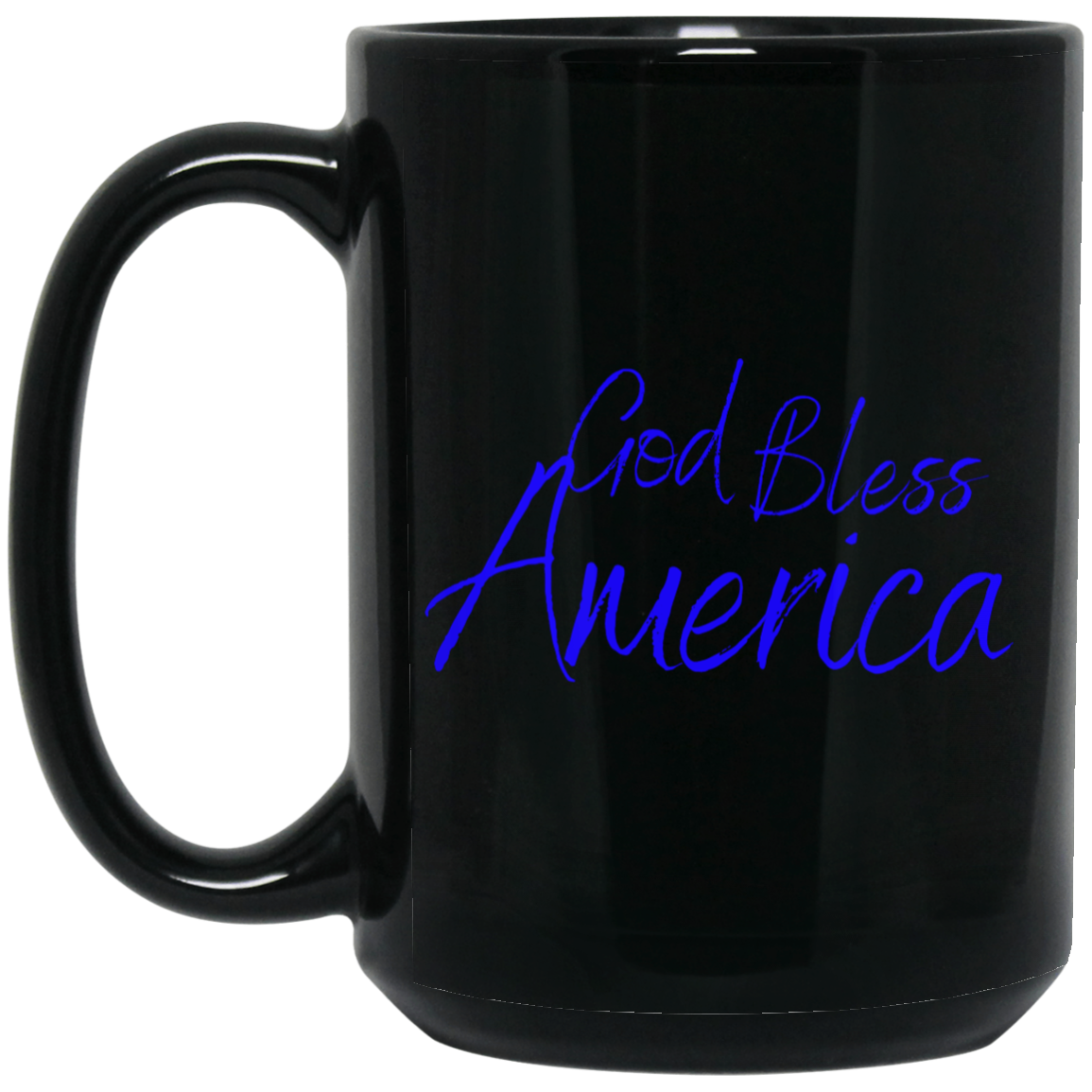 God bless America blue BM15OZ 15 oz. Black Mug