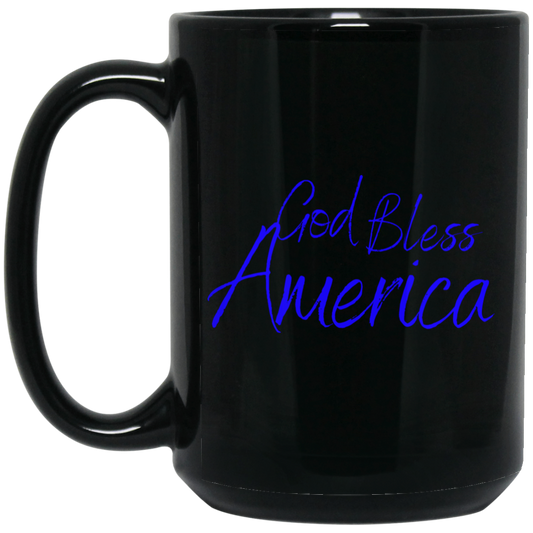 God bless America blue BM15OZ 15 oz. Black Mug