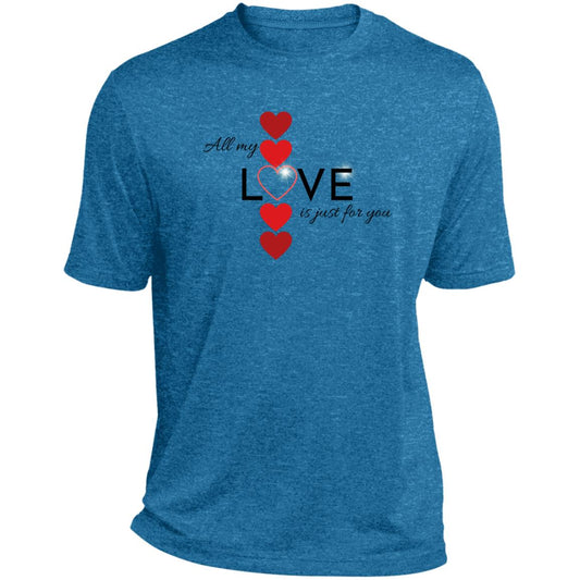 Elegant red hearts no background black t-shirt CLOSEOUT - ST360 Heather Performance Tee