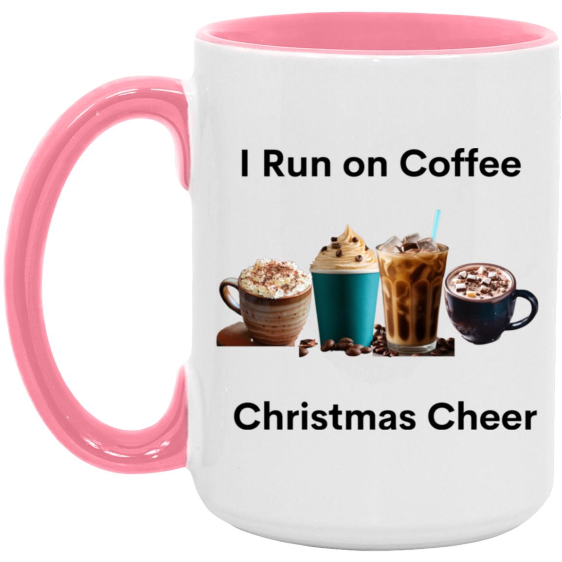 I Run on Coffee Black --  15oz Accent Mug