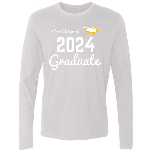 Proud Papa graduate 2024 white NL3601 Men's Premium LS