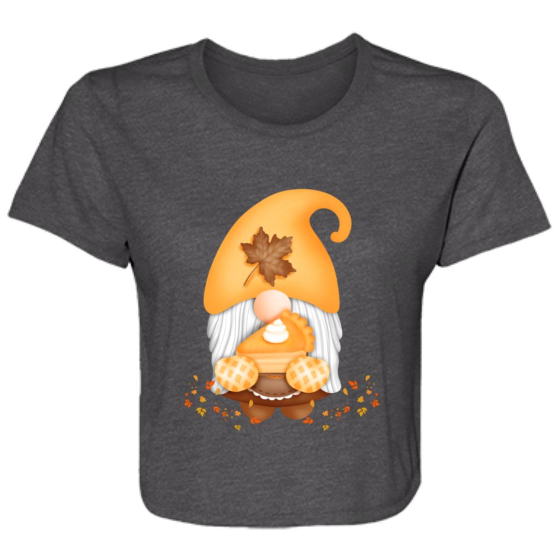 Gnome Pumpkin Pie B8882 Ladies' Flowy Cropped Tee