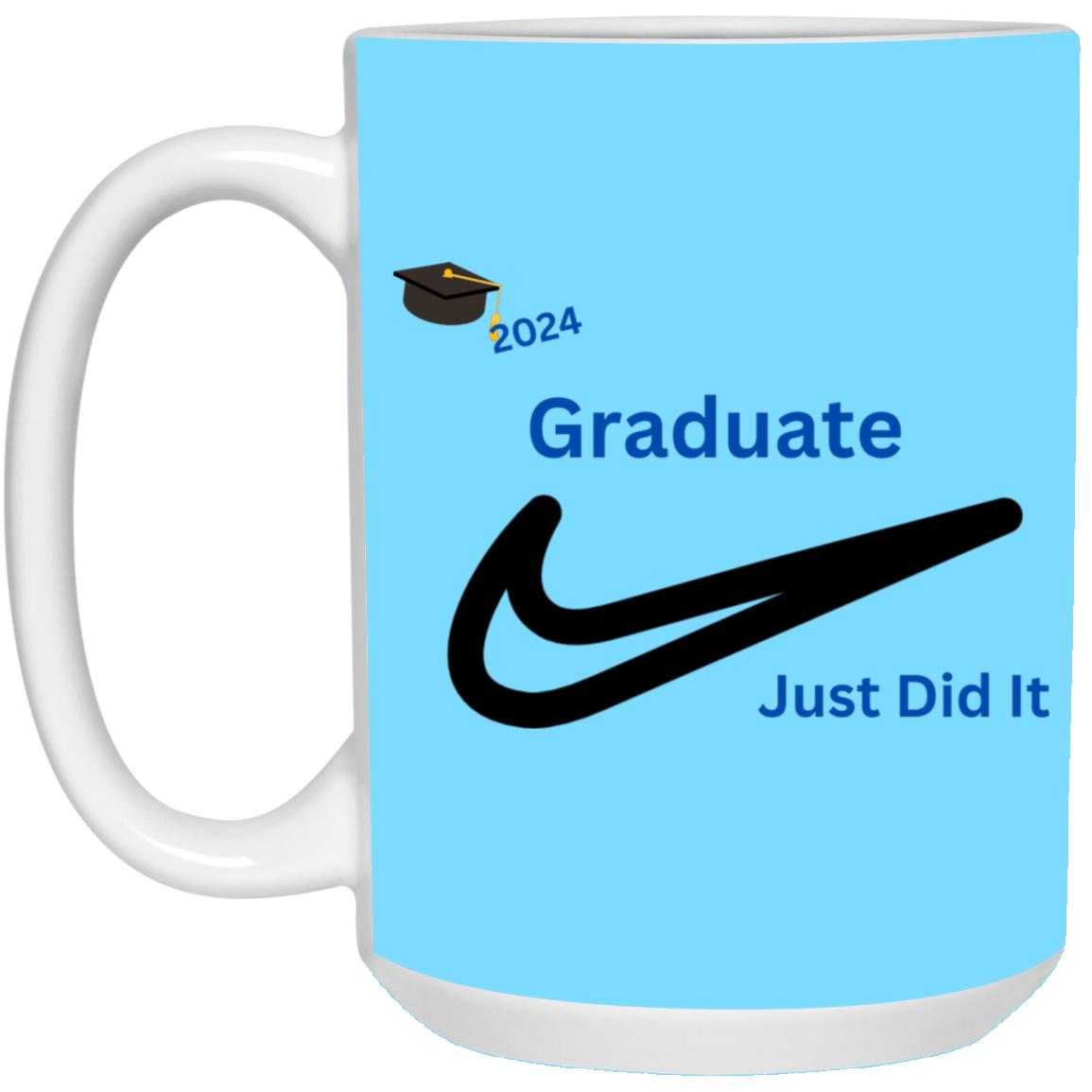 White Mug with a Splash of Color 15oz Graduation Nike 2024