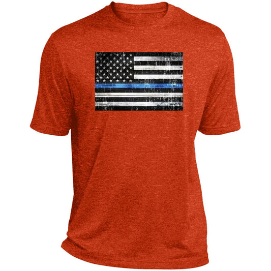 American Flag -- Police -- CLOSEOUT -- Heather Performance Tee